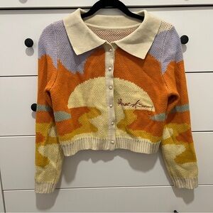 House of Sunny Orange and Cream Cardigan